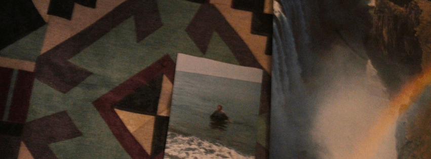 collage images on a patterned backdrop